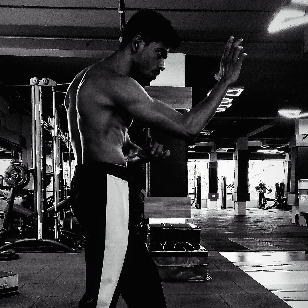 Subham in a martial-arts stance